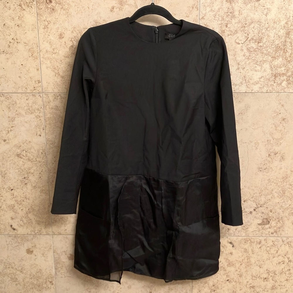COS Wool Dress with Sheer Silk Overlay- Size 6